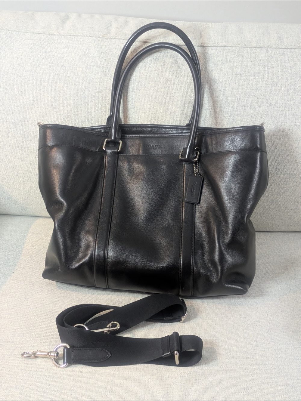 Coach Kristin 14758 Black Pebbled Leather Tote Shoulder Bag